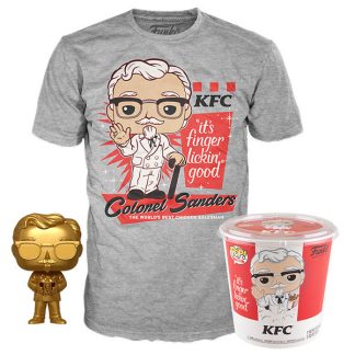 KFC - Colonel Sanders (Bucket of Chicken) (Gold) Pop! and Tee