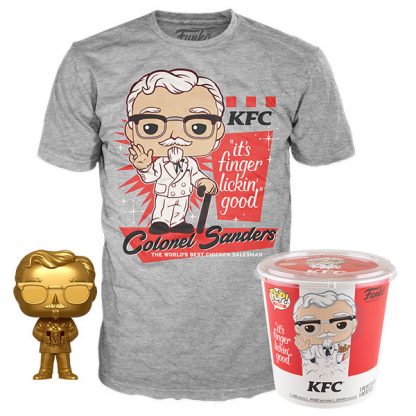 KFC - Colonel Sanders (Bucket of Chicken) (Gold) Pop! and Tee