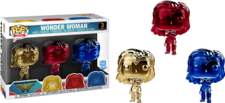 Justice League - Chrome Wonder Woman Pop! Vinyl Figure 3 Pack (Out of the Box)
