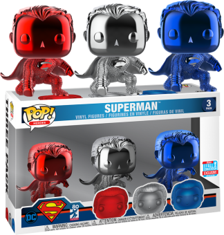 Superman - Superman Chrome Pop! Vinyl Figure 3-Pack (2018 Fall Convention Exclusive)