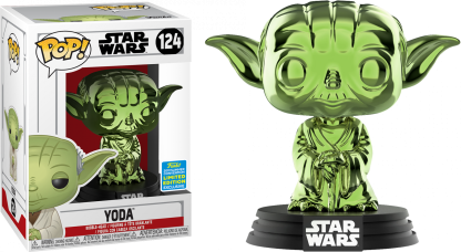 Star Wars - Green Chrome Yoda Pop! Vinyl Figure (2019 Summer Convention Exclusive)