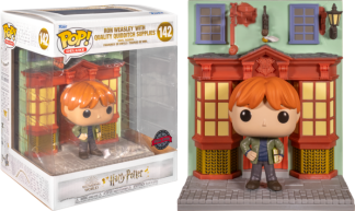 Harry Potter - Ron Weasley with Quality Quidditch Supplies Diagon Alley Diorama Deluxe Pop! Vinyl Figure