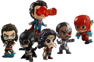 Justice League (2017) - Justice League Cosbaby 3.75 Inch Hot Toys Bobble Head Figure 6-Pack