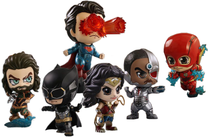 Justice League (2017) - Justice League Cosbaby 3.75 Inch Hot Toys Bobble Head Figure 6-Pack