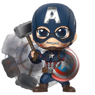 Avengers 4: Endgame - Captain America Battling Cosbaby 3.75 Inch Hot Toys Bobble-Head Figure