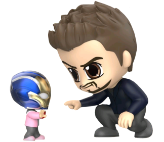 Avengers 4: Endgame - Tony Stark and Morgan With Backdrop Cosbaby Hot Toys Bobble-Head Figure 2-Pack