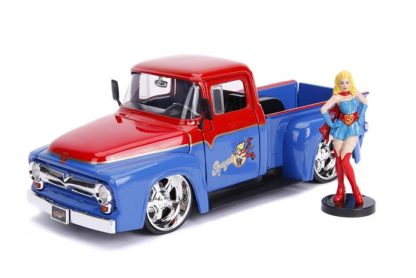 DC Bombshells - 1956 Ford F100 Pickup with Supergirl 1/24th Scale Hollywood Rides Die-Cast Vehicle