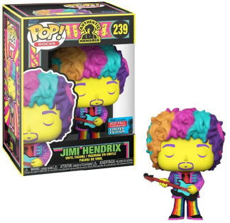 Jimi Hendrix - Rainbow Jimi Hendrix with Blue Guitar Blacklight Pop! Vinyl Figure (2021 Fall Convention Exclusive)
