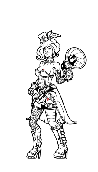 Borderlands 3  - Moxxi (Black and White) FigPin Enamel Pin